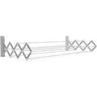 Famanu - Wasdroger (wanddroger uittrekbaar, droger voor binnen en buiten, draagkracht 20 kg, drooglengte 5,2 m, met stalen staven met kunststof coating)