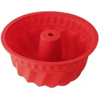 Famanu - Tulbandvorm Flexibel, Bakvorm Silicoon Taartvorm, Ø 22 cm, Rood