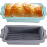 Famanu - Siliconen broodbakvorm set van 2 rechthoekig anti-aanbak BPA-vrij voor brood en cake