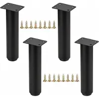 Famanu - Verstelbare meubelpoten, metaal, zwart, meubelpoten, verstelbare hoogte, keukenkast, poten, bedpoten, kastpoten voor televisiekast, bank, leerstoel (18-32 cm)