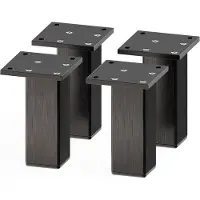 Famanu – Set van 4 aluminium meubelpoten vierkant 38x38 mm zwart hoogte 100 mm moderne meubelpoten