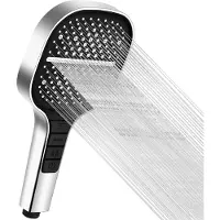 Markenlos handdouche met waterbesparende functie, 7 straalpatronen, drukverhoging, chroom