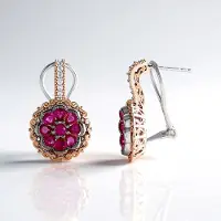Cavill - Zilveren Oorbellen 925 Sterling met Birmese Robijn 3,38 ct - Peervormige & Ronde Robijn - Luxe Handgemaakte Oorbellen Cadeau voor Haar
