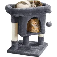 Famanu kraboom voor kleine katten met een grote kattenhol – Pluche kattenmeubel