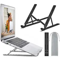 Famanu – Laptopstandaard - verstelbaar - opvouwbaar - draagbaar - gemaakt van aluminium - geschikt voor laptops van 10-15,6 inch