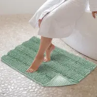 Famanu – Badmat Antislip Badkamermat Machine Wasbaar Badtapijt Absorberende Microfiber Chenille Vloermat Zacht Voor Douche Keuken Toilet Entree Bad - (Duidelijk Aqua)