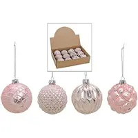Famanu – Set van 12 edele glazen kerstballen (Ø 8 cm) – unieke kerstballen voor feestelijke elegantie. Glans en stijl voor je kerstboom (zilver)