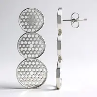 Cavill - Zilveren Oorbellen 925 Sterlingzilver met Platina Coating - Filigraan Ronde Oorringen 35 mm - Licht & Modern - Met Certificaat