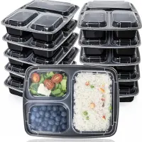 Markenlos – Meal prep containers – BPA-vrij – Met compartimenten – Luchtdichte deksels – Magnetron-, vriezer- en vaatwasserbestendig – 900 ml