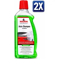 Nigrin Auto Snowfoam 1 Liter Schuimshampoo met Bubbelgum-Geur - Set van 2 Flessen (2 L Totaal) - Voordeelverpakking Auto Schoonmaakmiddel