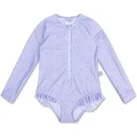 Swim Essentials UV Badpak Meisjes Met Lange Mouwen - Lila - Leopard - 122/128