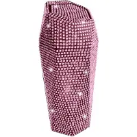 Famanu – Bling Bling auto vuilnisemmer - mini-vuilnisemmer met deksel - auto-bekerhouder - bling strass - lekvrije draagbare vuilnisemmer - afvalemmer - voor auto's en kantoren (roze)