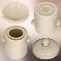 Famanu - Zuurkool fermentatiepot zuurkool pot 2,5 l aardewerk pot met deksel steengoed pot fermenteren permanente koolvat komkommerpot steengoed rumpan steengoed pot steengoed pot kimchi container