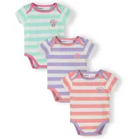 MINOTI rompertje meisjes 3-pack geribd gestreept - 100% katoen - lila
