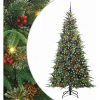 vidaXL Kunstmatige Hinged Kerstboom met 300 LED Groen 240 cm PE en PVC