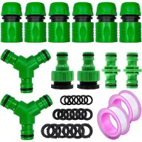 Famanu 12 stuks tuinslang verbindingsstuk kit voor tuinslang en buisverbinding (dubbele stekkers, slangverbindingen, kraanconnectoren, Y-stuk aftakconnector,aansluiting voor kranen met schroefdraad)