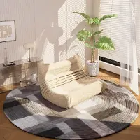 STILVORA Ronde Eettafel 80x80x76 cm – MDF marmereffect, gouden poten, verstelbaar, stijlvol voor woon- & eetkamer