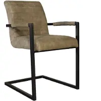 Lizzely Garden & Living SET DEAL: 6 stuks Eetkamerstoel met armleuning donkergroen Noor design eetstoel zetel