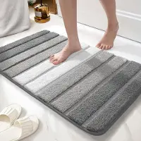 Famanu – Microfiber Badmat - Deurmat - Badkleed - Super Absorbent Badkamerkleed cm - Lichtgrijs