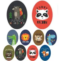 Famanu - Set van ovale kniepatches voor kinderen, opstrijkbaar, decoratief en duurzaam – Multicolor