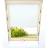 Time4blinds - Dakraam Rolgordijn - Breedte 620mm, Hoogte 1632mm - Compatibel met Velux, Compatibel met Fakro - Verduisterend Rolgordijn, Thermisch Rolgordijn, Zonwering voor Dakramen - Wit