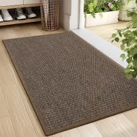 Famanu - Binnendeurmat 60 x 90 cm, antislip deurmat, wasbare vuilvangmat, dunne deurmat, absorberend entreekleed, reinigingsmat, entreemat voor gebruik binnenshuis, bruin