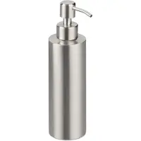Famanu – Navulbare handzeepdispenser van 300 ml, roestvrij staal, zilver