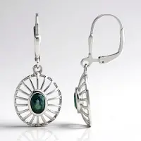 Cavill - Oorbellen 925 Zilver Platina Geplatineerd - 2 Petrolkleurige Australische Saffieren 6x4 mm 1 161 ct - Luxe Oorknopjes
