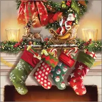 Ambiente Lunch Servetten - Hanging stockings
