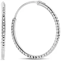 New Bling 9NB-0983 Zilveren Oorringen - Dames - 10 mm Doorsnee - 1,2 mm Dikte - Rhodium - Zilver