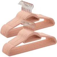 Famanu – Metalen kleerhangers, set van 30, roségoud en ruimtebesparend ontwerp