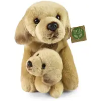 Rappa Eco Friendly Serie - Plushen Labrador met puppy - 25 cm - Zacht Pluche - Voor Kinderen
