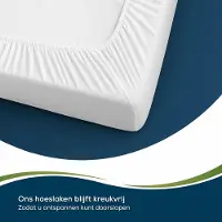 Famanu - Waterdicht hoeslaken 200x220 cm, ademend en geruisloos matrasbeschermer, hygiënisch, wasbaar tot 95 °C – Wit
