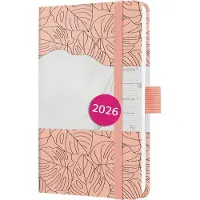 Famanu – Weekagenda 2026 A6 hardcover rosé zwart, contrasterend design met compacte weekweergave