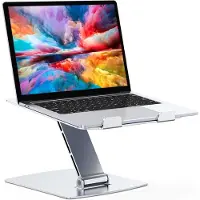 Famanu - Aluminium laptopstandaard afneembaar geschikt voor 10-15.6 inch laptops zwart
