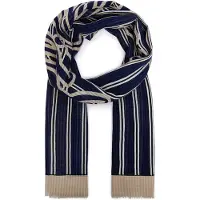 Tommy Hilfiger Sjaal 'Logo' beige / donkerblauw / wit
