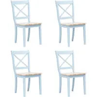 vidaXL Eetkamerstoelen 4 st massief rubberwood grijs en naturel