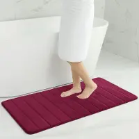 Famanu - Traagschuim badmatten, absorberend, antislip, wasbaar, 60 x 90 cm, wijnrood
