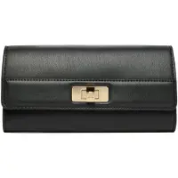 Tommy Hilfiger Portemonnee 'Modern TH Monogram Turn Lock' zwart