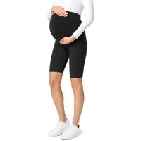 Be Mammy Dames Zwangerschapsleggings - Vrijetijdsbroek – Korte - Viscose - BE-Leggings-04 - Zwart - M