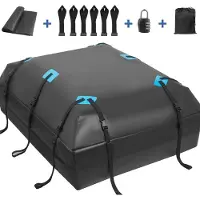 Famanu - Waterdichte daktas 565 liter / 20 kubieke voet, 500D PVC, met antislipmat en opbergtas – Zwart