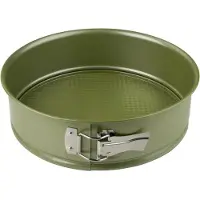 Famanu – Milieuvriendelijke ronde springvorm 24 x 7,5 cm met ILAG anti-aanbaklaag en carnaubawas, groen design