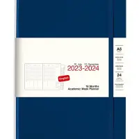 Famanu - Academische weekplanner A5 2024, 18 maanden, compacte agenda voor studie en werk – navy