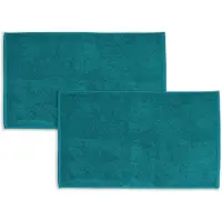 Famanu – Badmat absorberend 50 x 80 cm badstof 100% puur katoen Öko Tex gecertificeerd set van 2 tapijten voor badkamer douche bad kleur petrol zacht wasbaar elegant duurzaam