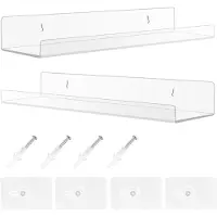 Famanu Wandrek zonder boren - zwevend rek - 2-delige set - acryl