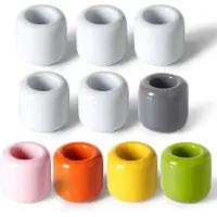 Famanu - Mini keramische kandelaars set van 10 – Kaarsenhouder voor eenvoudige decoratie – Voor zuilkaarsen