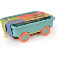 Markenlos - Turquoise kinderbolderkar, uittrekbaar, geschikt voor binnen en buiten, vanaf 2 jaar