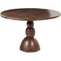 Beliani SILVON - Eettafel - Donkerbruin - 120 cm - Mangohout