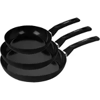 ComBekk Tundra Easy koekenpannenset 3-delig Ø 20 cm Ø 24 cm Ø 28 cm - PFAS-vrij - Non-stick Keramische antiaanbaklaag - 100% Gerecycled aluminium - Geschikt voor inductie - Vaatwasserbestendig - Zwart