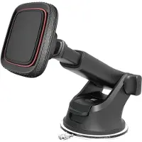 Famanu – Magnetische telefoonhouder voor auto met industriële zuignap, verstelbare arm voor dashboard en voorruit